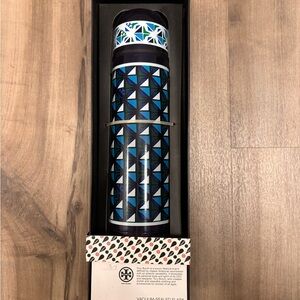 Tory Burch Blue and Black Patterned Thermos